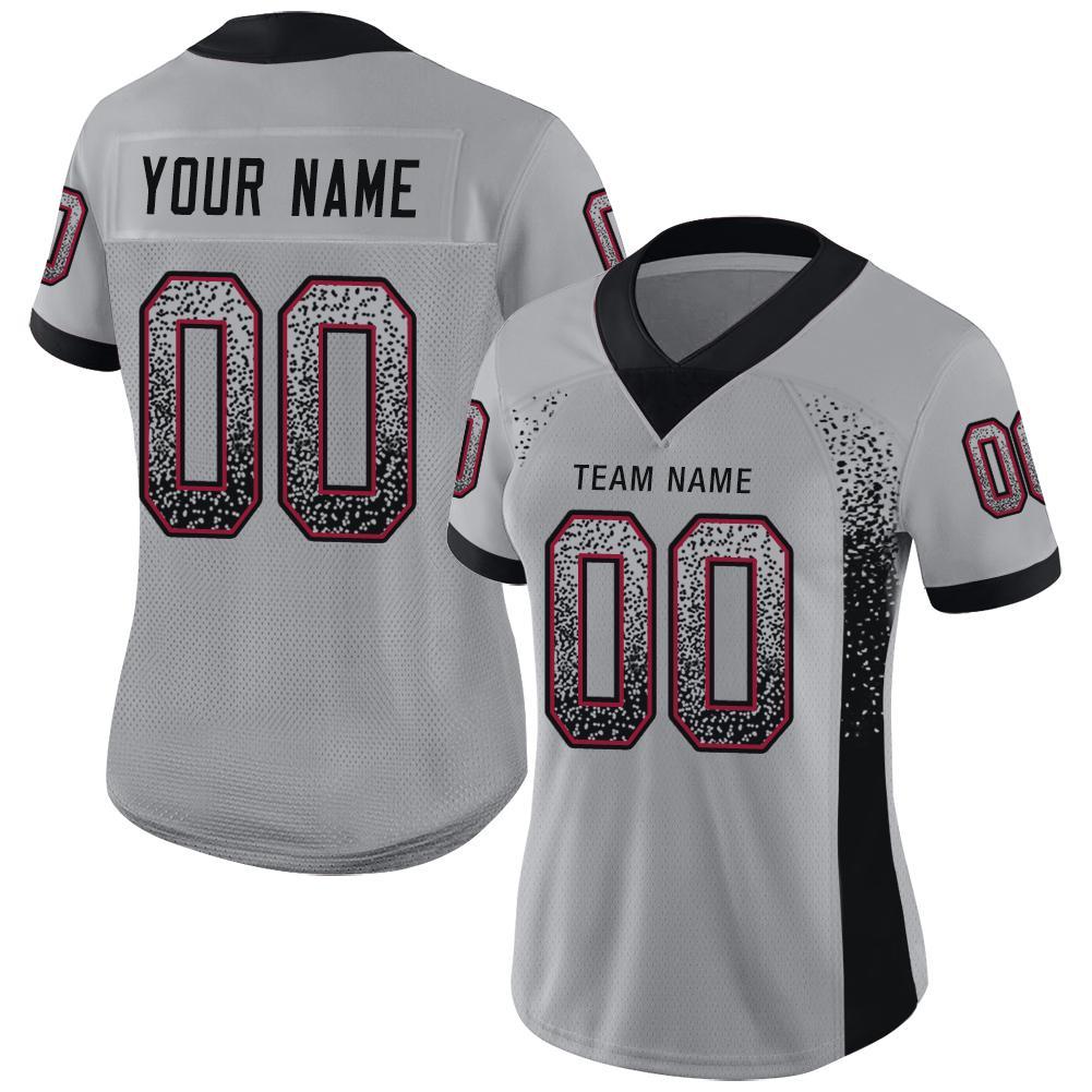 Custom Light Gray Black-Cardinal Drift Fashion Football Jersey