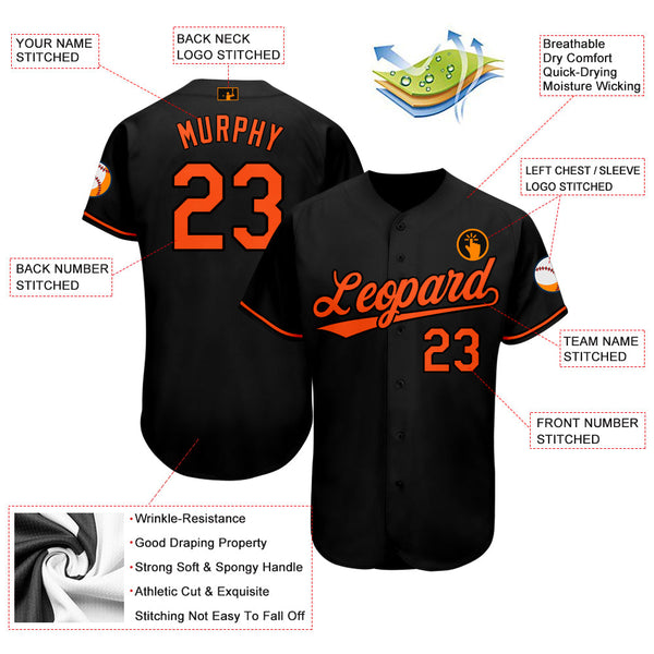 Custom Black Orange Softball Jersey