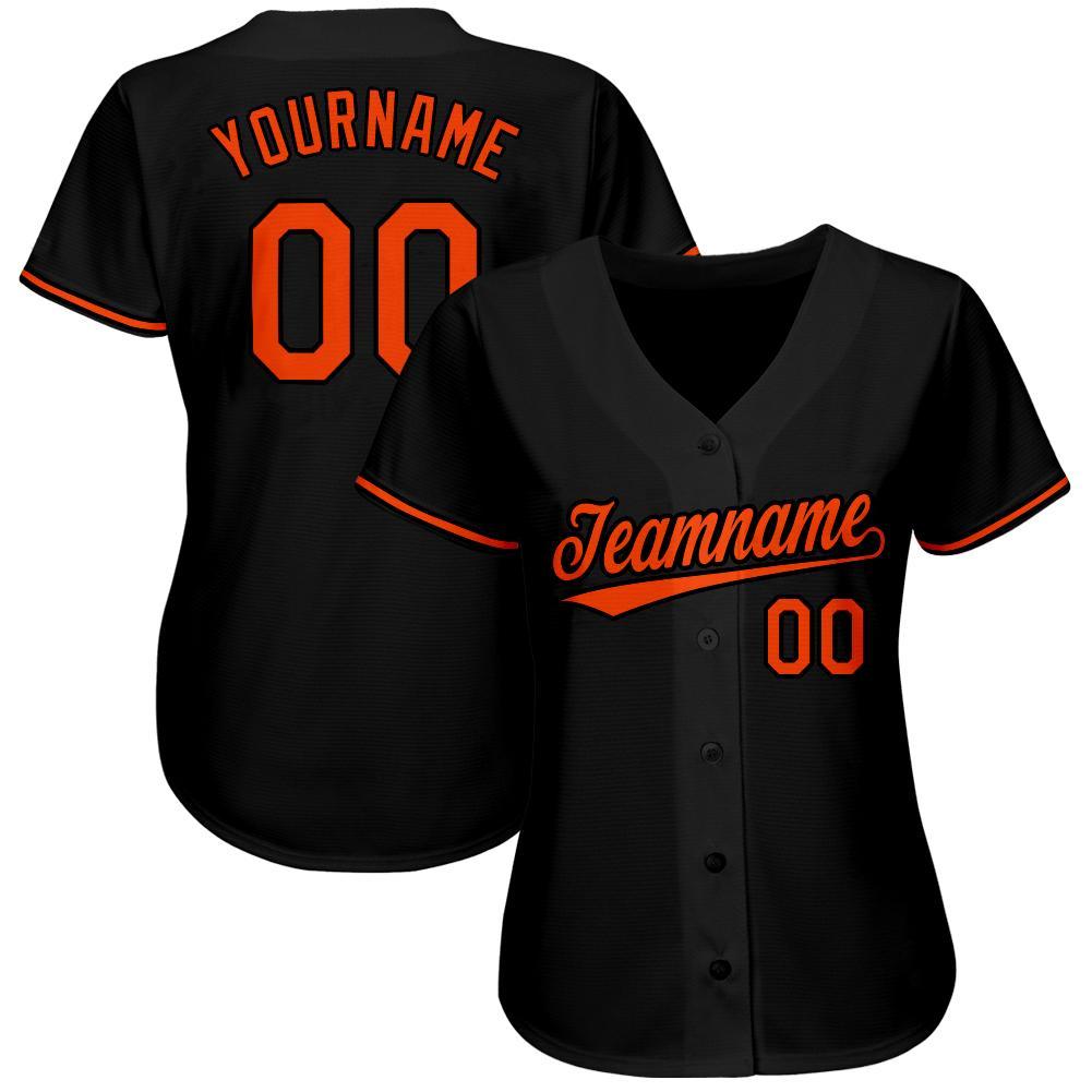 Custom Black Orange Softball Jersey