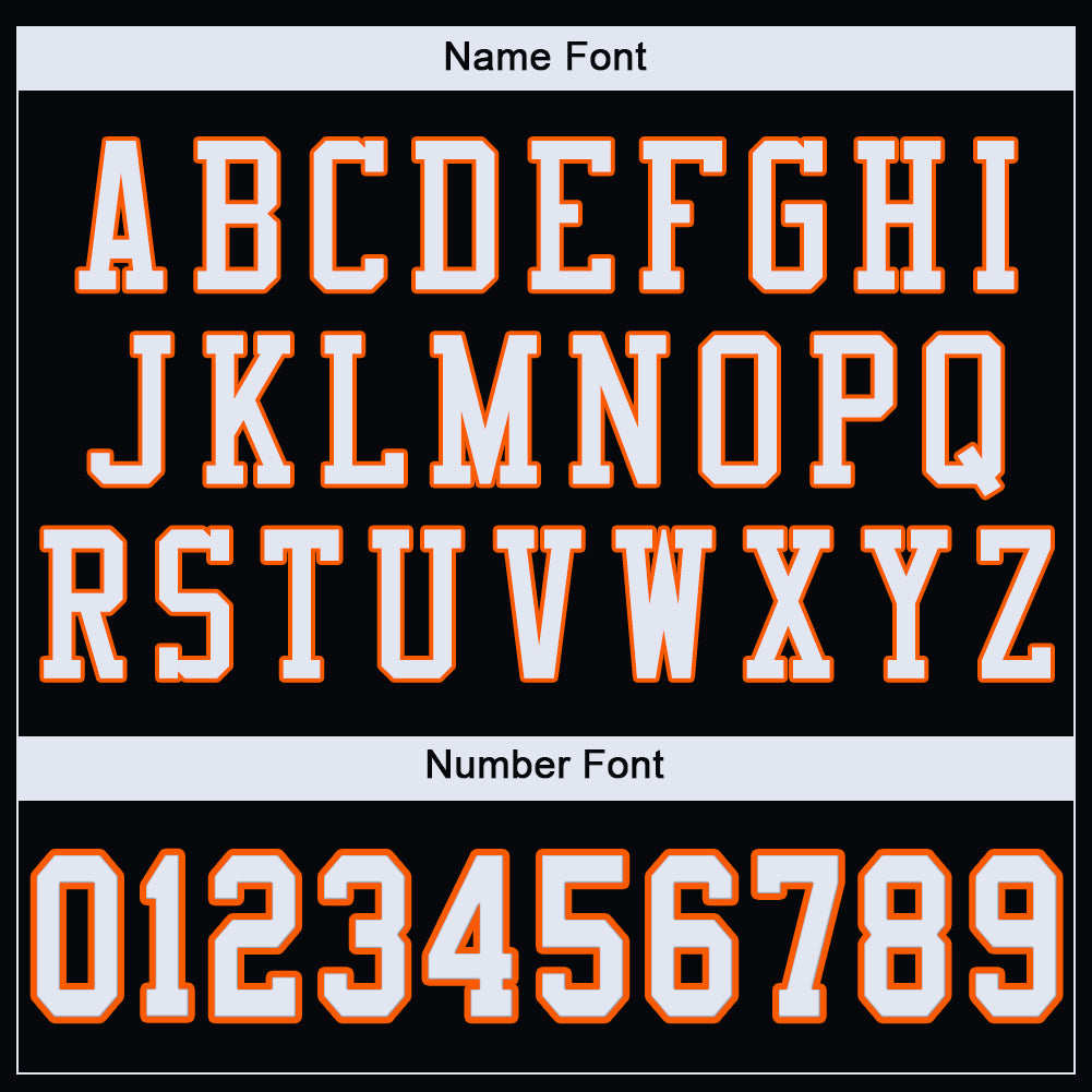 Custom Black White-Orange Mesh Authentic Football Jersey