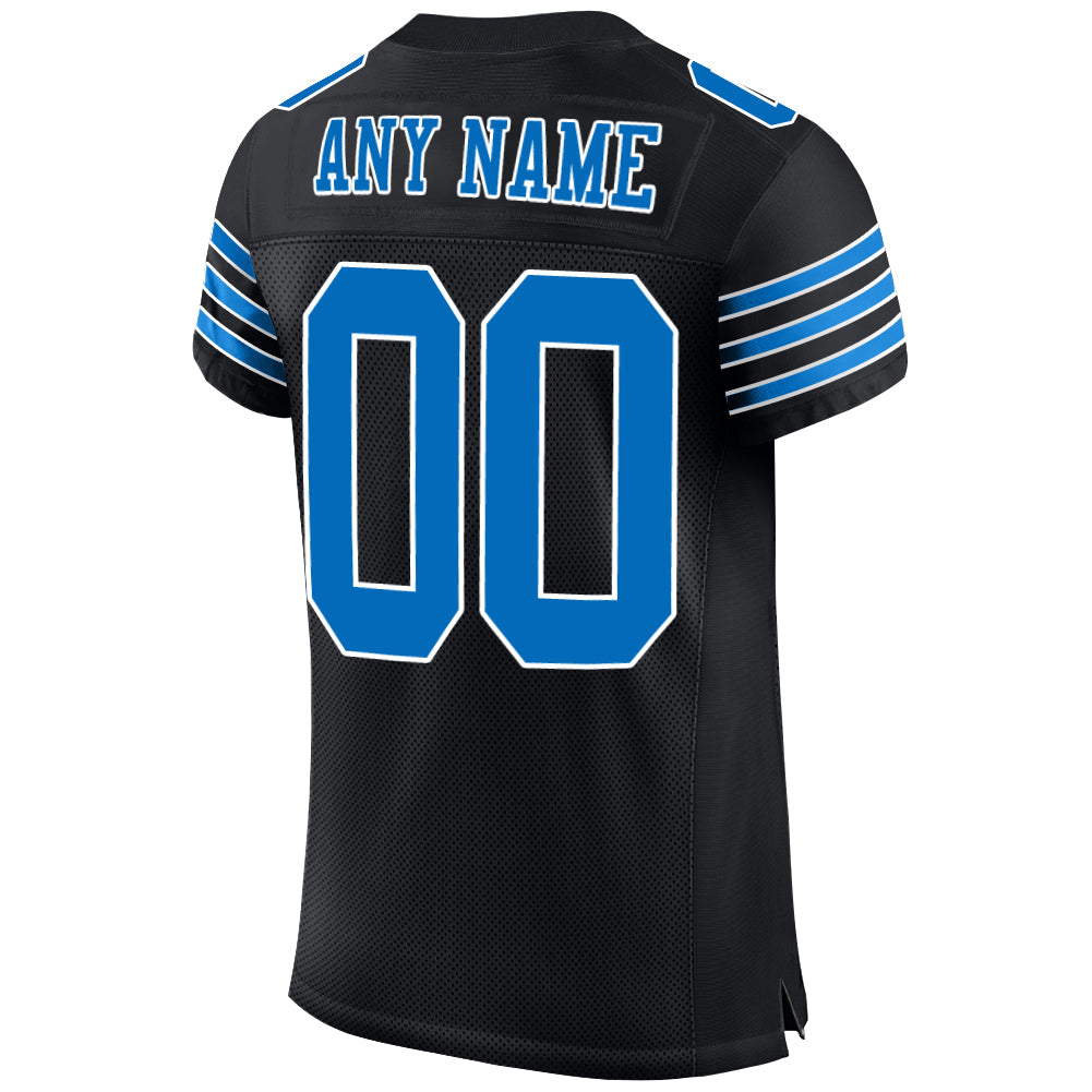 Custom Black Panther Blue-White Mesh Authentic Football Jersey