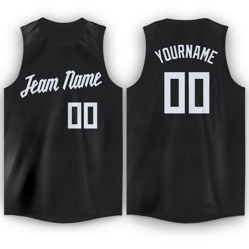 Custom Black White-Purple Authentic Fade Fashion Basketball Jersey