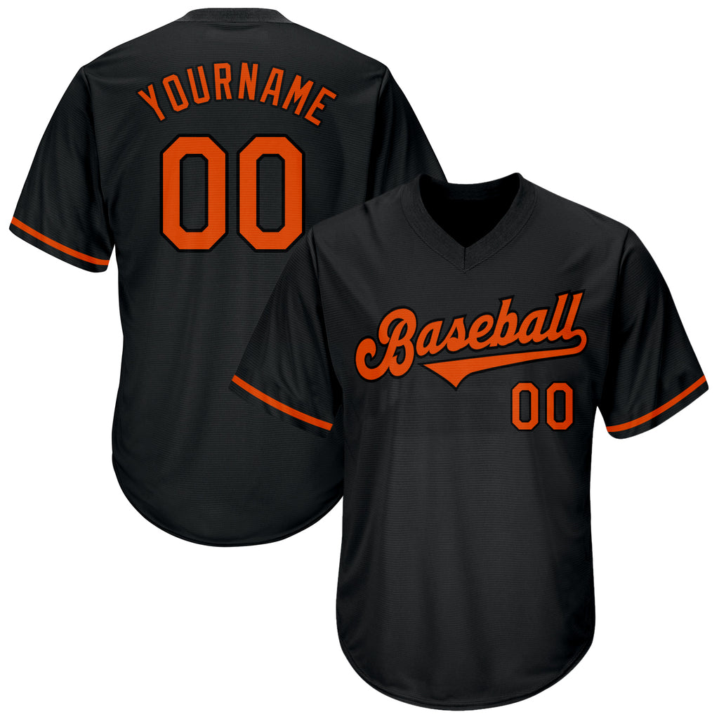Custom Own Black Orange Black Authentic Baseball Stitched Jersey Free  Shipping – Fiitg