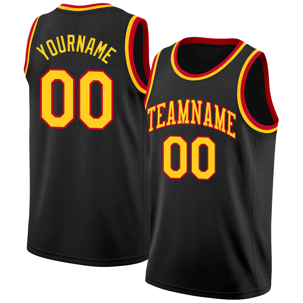 red and yellow basketball jersey