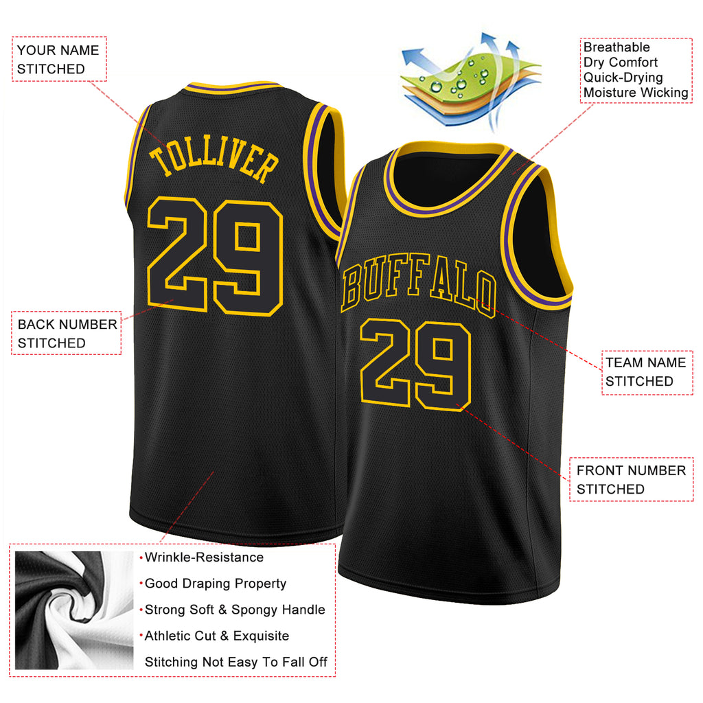 Creat Basketball Purple Purple Rib-Knit Old Gold Jersey – FiitgCustom
