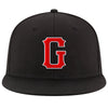 Custom Black Red-White Stitched Adjustable Snapback Hat