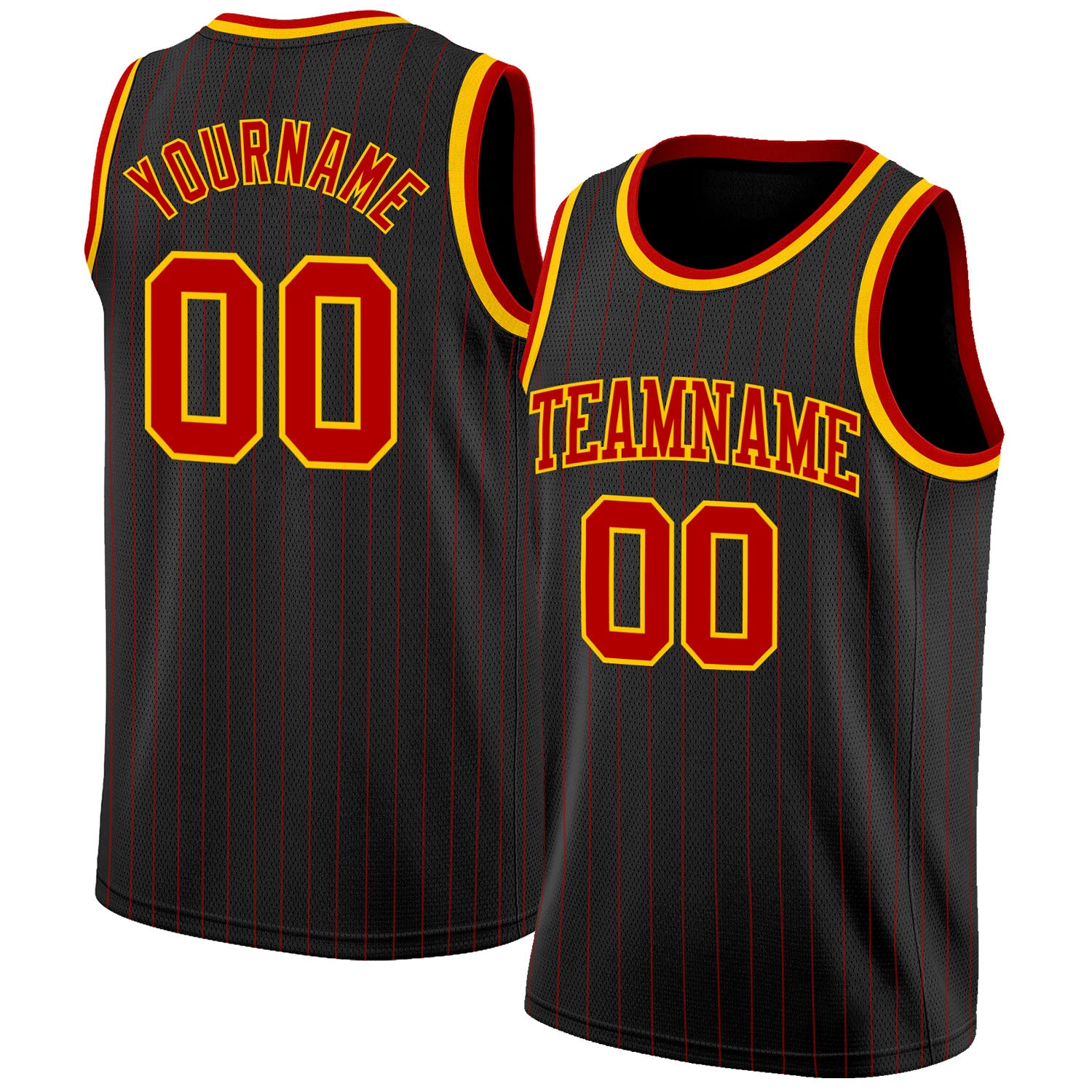 Custom Red Gold Pinstripe Gold-Black Authentic Basketball Jersey Free  Shipping – Fiitg