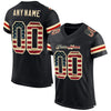 Custom Black Vintage USA Flag-Cream Mesh Authentic Football Jersey