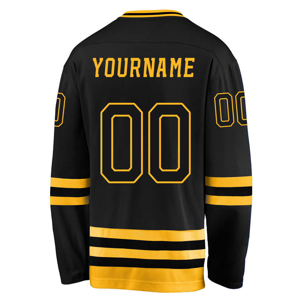 Custom Hockey Jersey Black Gold-White Hockey Lace Neck Jersey Women's Size:L