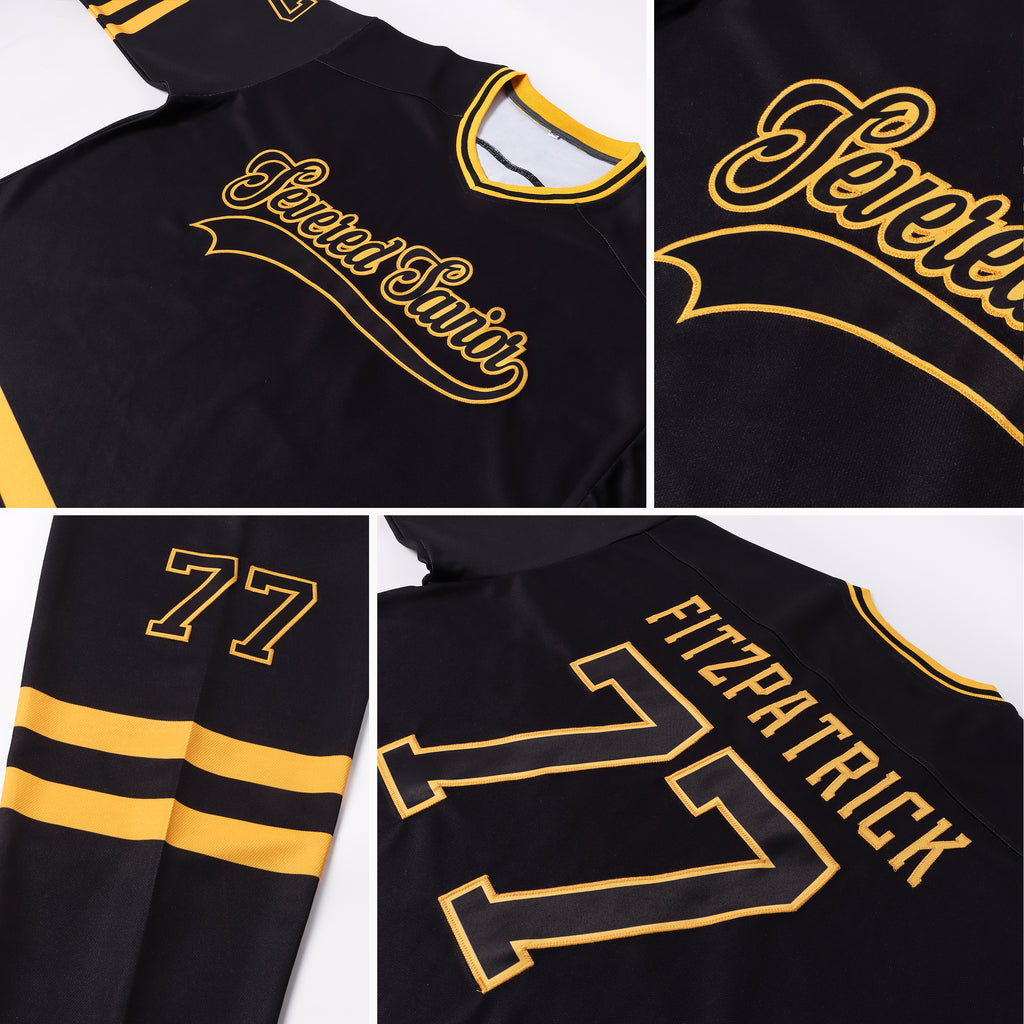 Cheap Custom Old Gold Red-Black Hockey Jersey Free Shipping