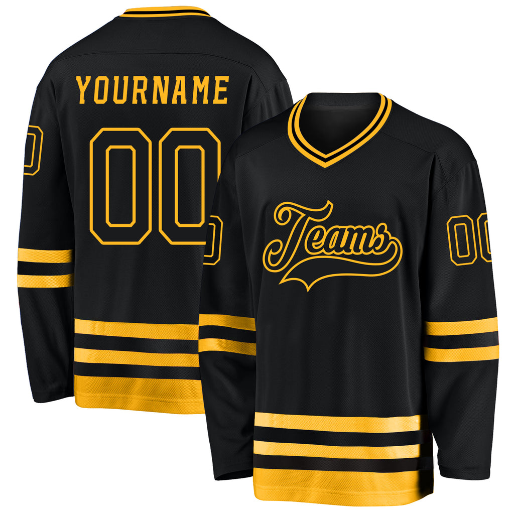 Cheap Custom Gray Black-Old Gold Hockey Jersey Free Shipping –  CustomJerseysPro