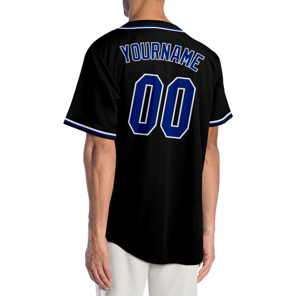 Custom Black Royal-Red Authentic Baseball Jersey