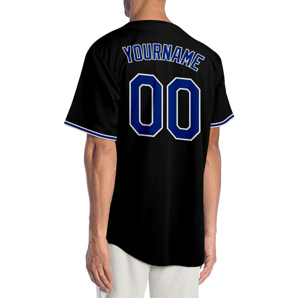 Custom Black Royal-White Authentic Baseball Jersey