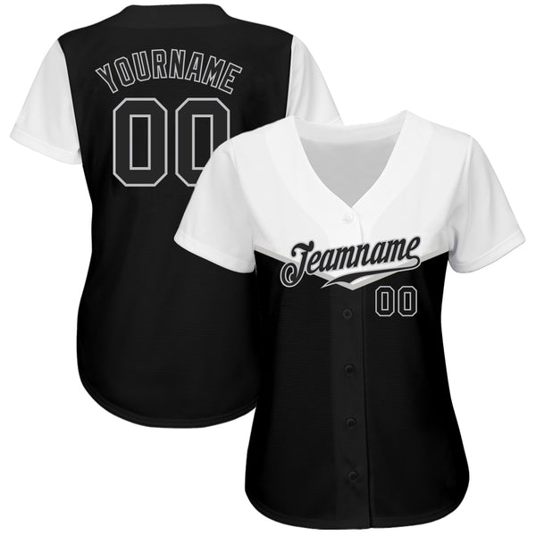 Custom Black Black-Gray 3D Pattern Design Multicolor Authentic Baseball Jersey