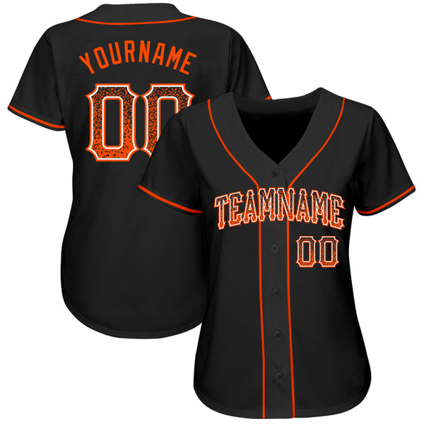 Custom Black Orange-White Authentic Drift Fashion Baseball Jersey