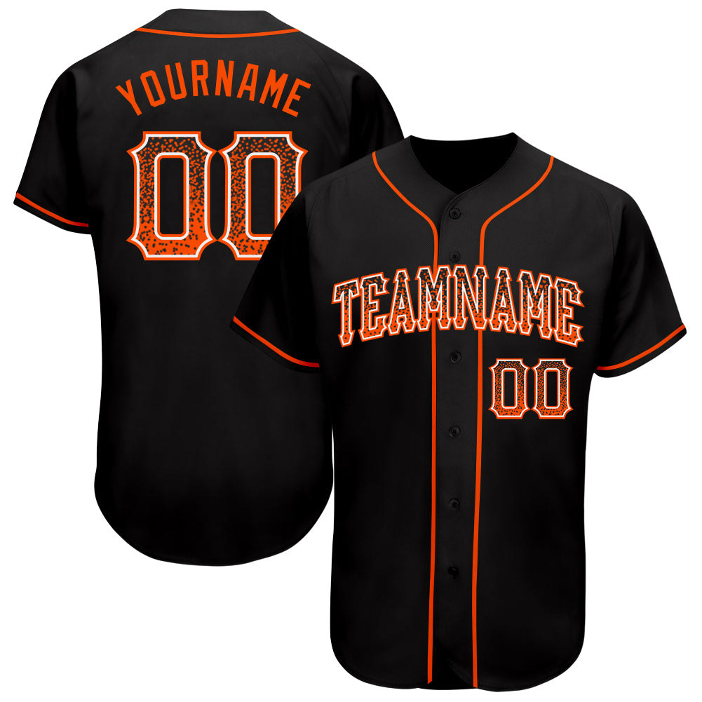 Custom Black Orange-White Authentic Drift Fashion Baseball Jersey