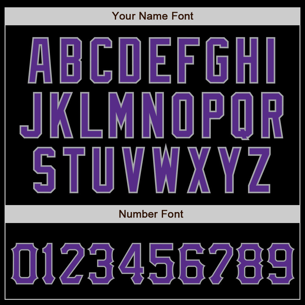 Custom Black Purple-Gray Authentic Baseball Jersey