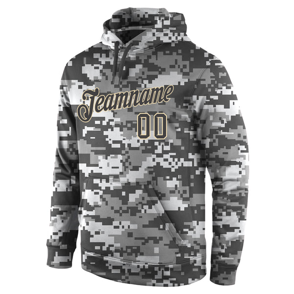 Custom Stitched Camo SteelGray-Cream Sports Pullover Sweatshirt Salute To Service Hoodie