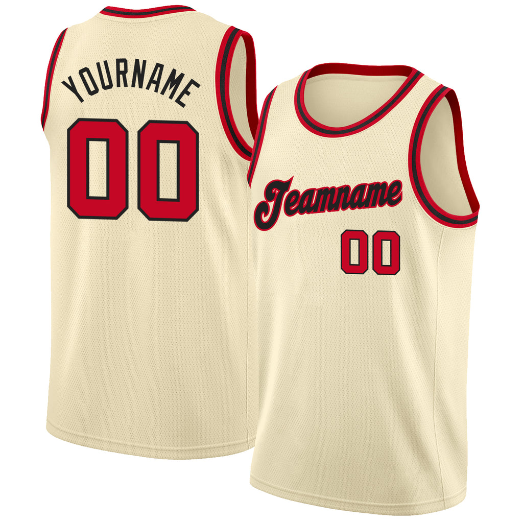 FIITG Custom Basketball Jersey Royal Red-White Round Neck Rib-Knit