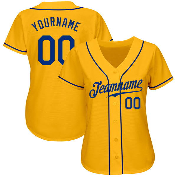 Custom Gold Royal Authentic Baseball Jersey