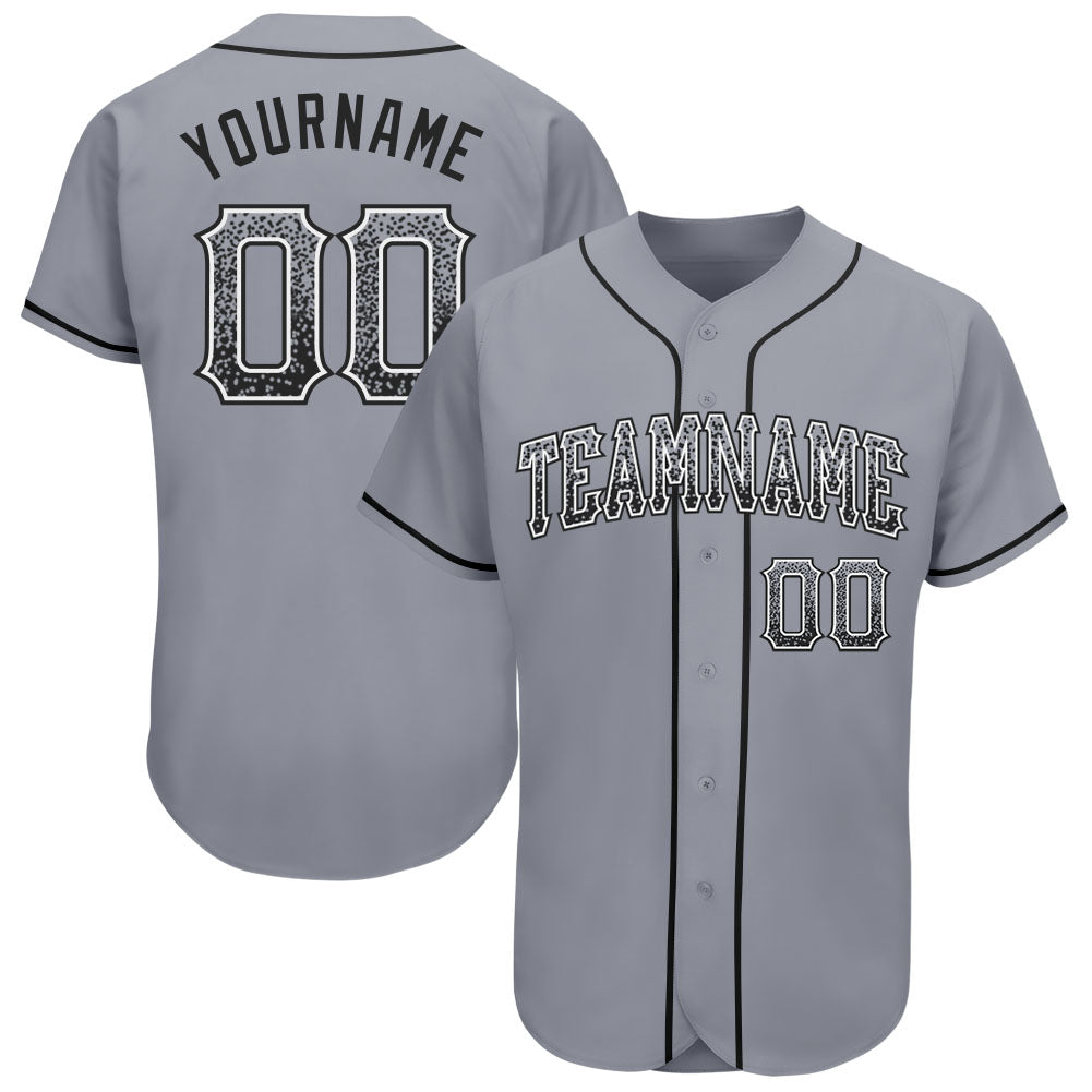 Custom Gray Black-White Authentic Drift Fashion Baseball Jersey