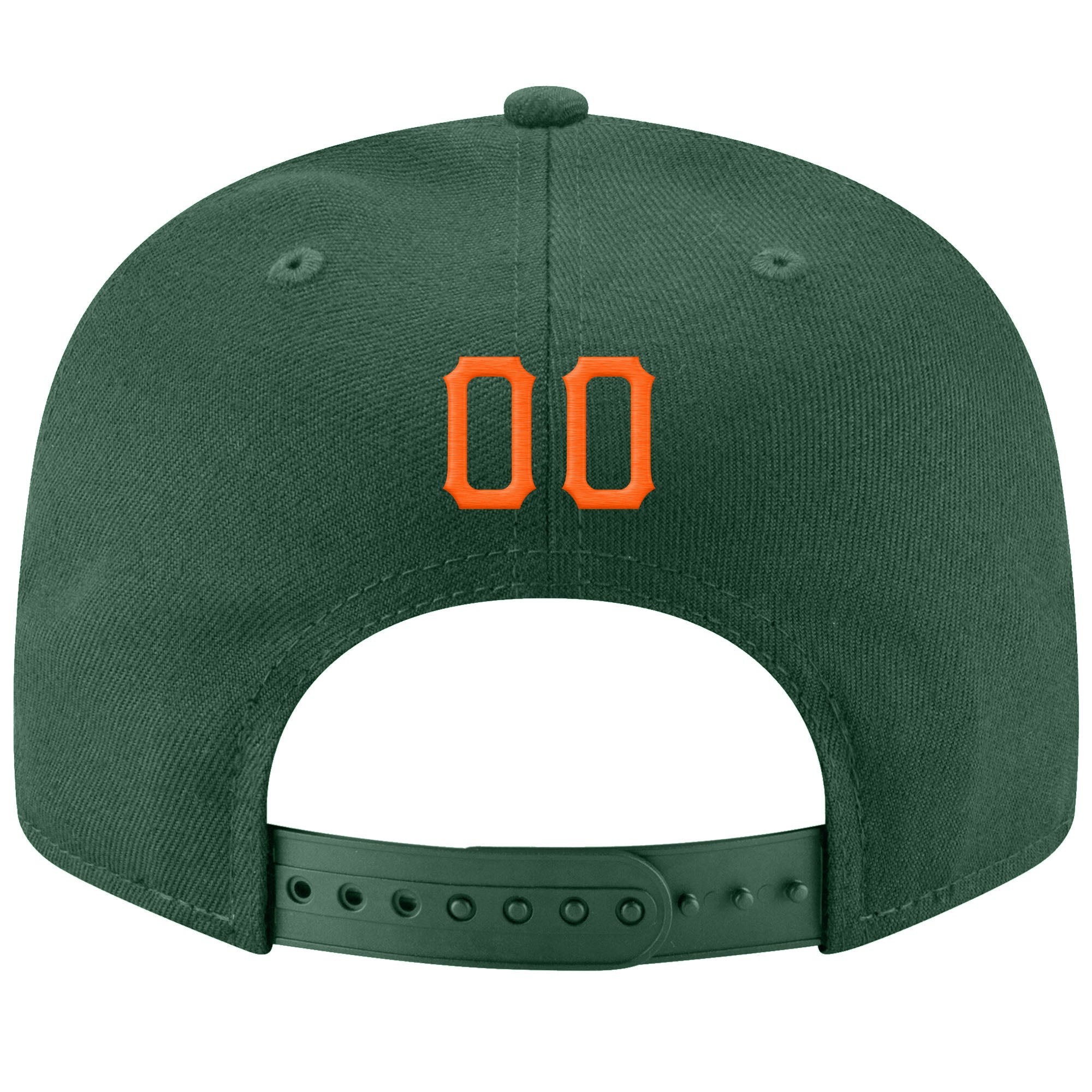 Custom Green Orange-White Stitched Adjustable Snapback Hat