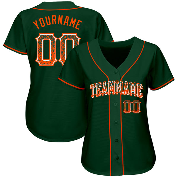 Custom Green Orange-White Authentic Drift Fashion Baseball Jersey