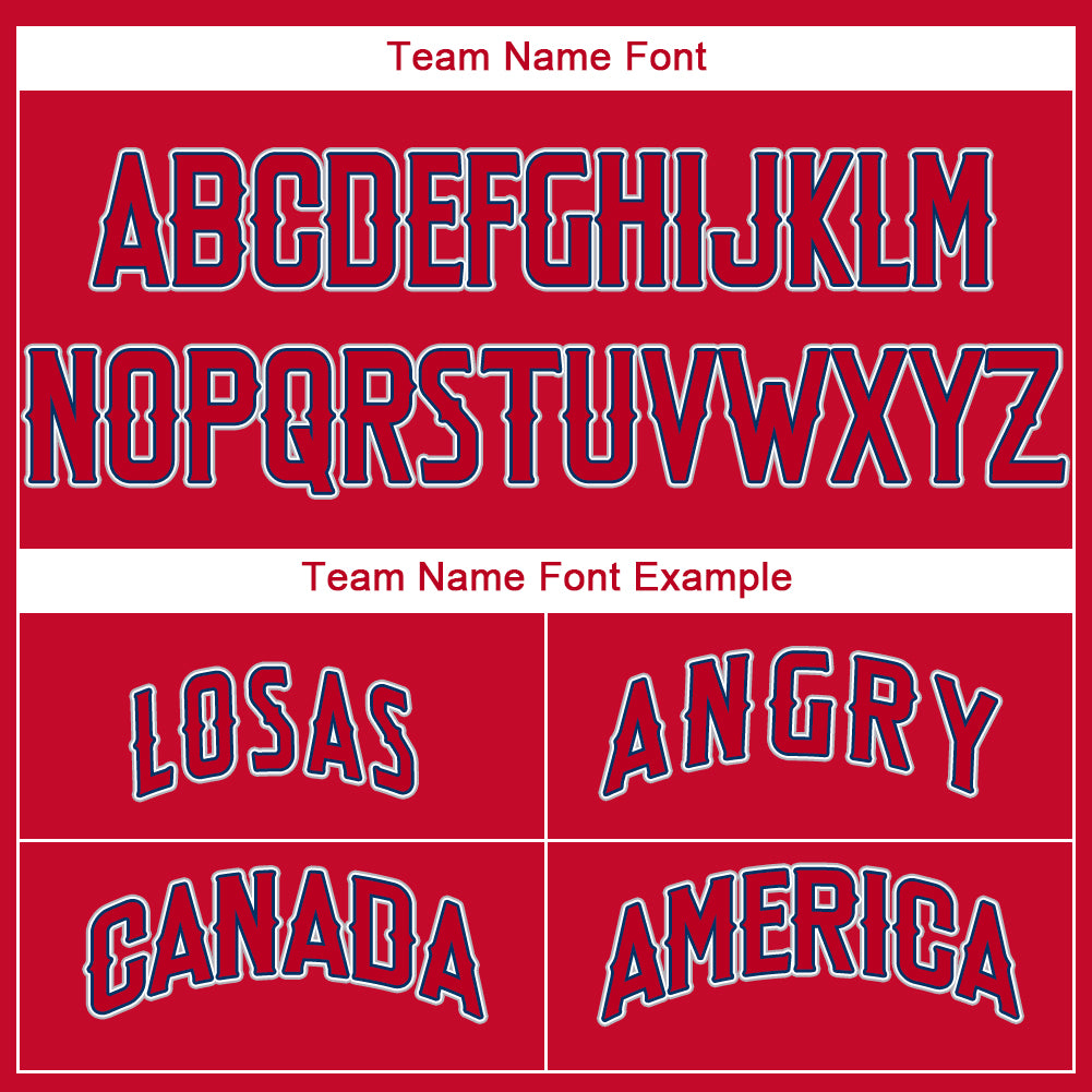 Custom Red Navy-Gray Baseball Jersey