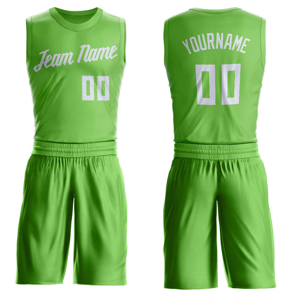FIITG Custom Basketball Jersey Neon Green Neon Green-Black Authentic