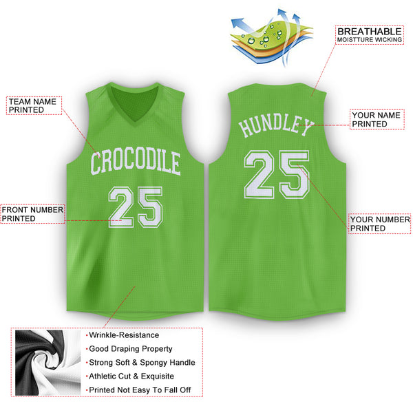 Custom Neon Green Pink-Light Blue Authentic Basketball Jersey