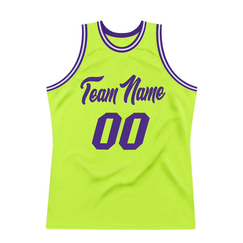 FIITG Custom Basketball Jersey Neon Green Maroon-White Authentic Throwback