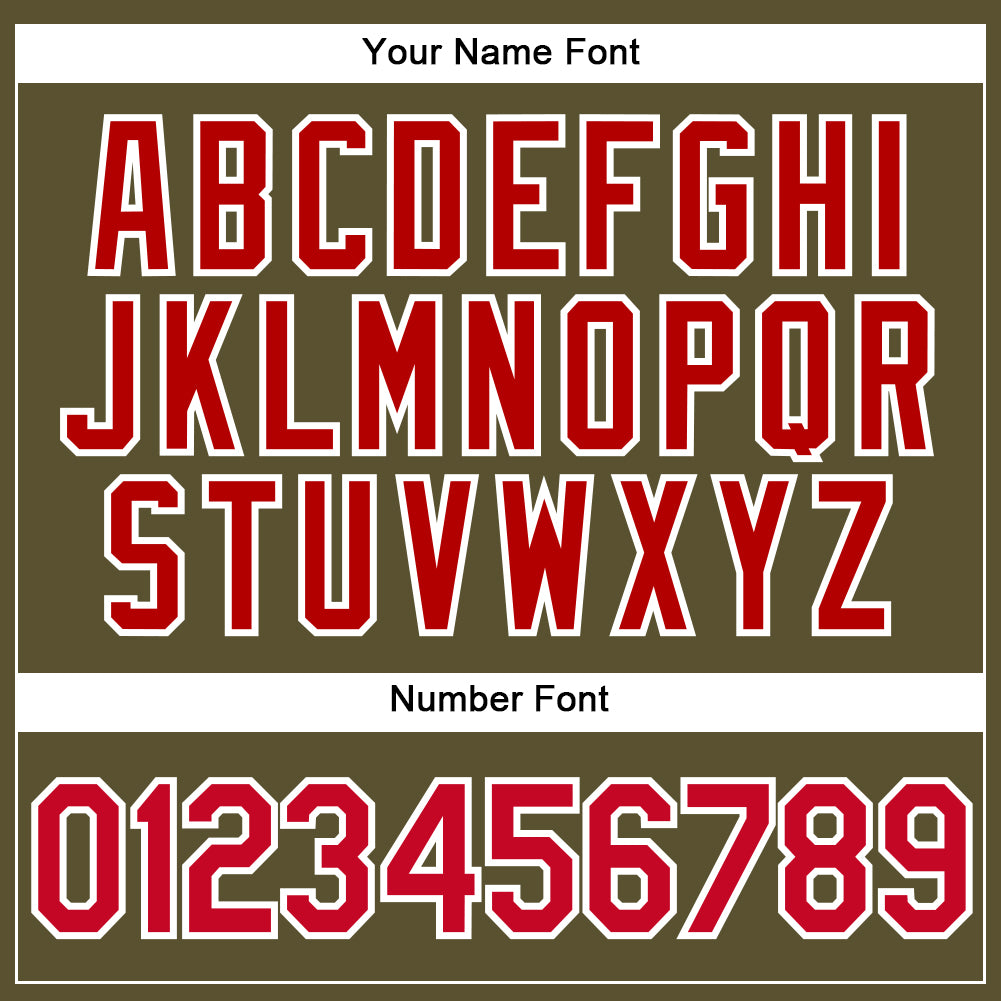 Custom Olive Red-White Authentic Salute To Service Baseball Jersey