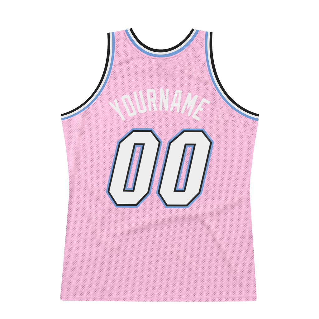 Custom Black White Pinstripe Pink-Light Blue Authentic Basketball Jersey  Free Shipping – Fiitg