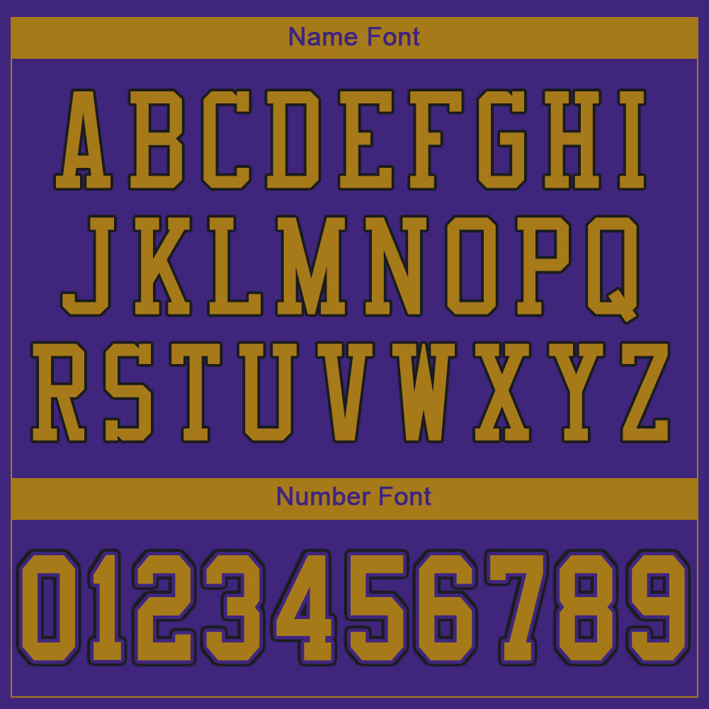 Custom Purple Purple-Old Gold Mesh Authentic Football Jersey