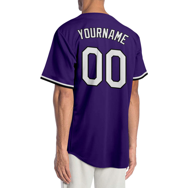 Creat Baseball Authentic Purple Black Throwback Gray Jersey – FiitgCustom