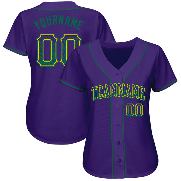 Custom Purple Kelly Green-Gold Authentic Drift Fashion Baseball Jersey