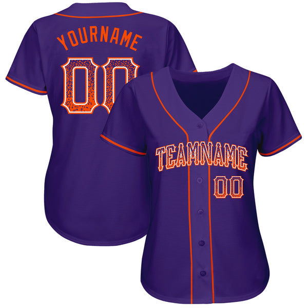 Custom Purple Orange-White Authentic Drift Fashion Baseball Jersey