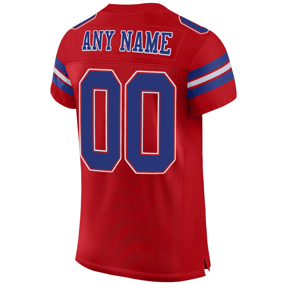 Custom Red Royal-White Mesh Authentic Football Jersey – Fiitg