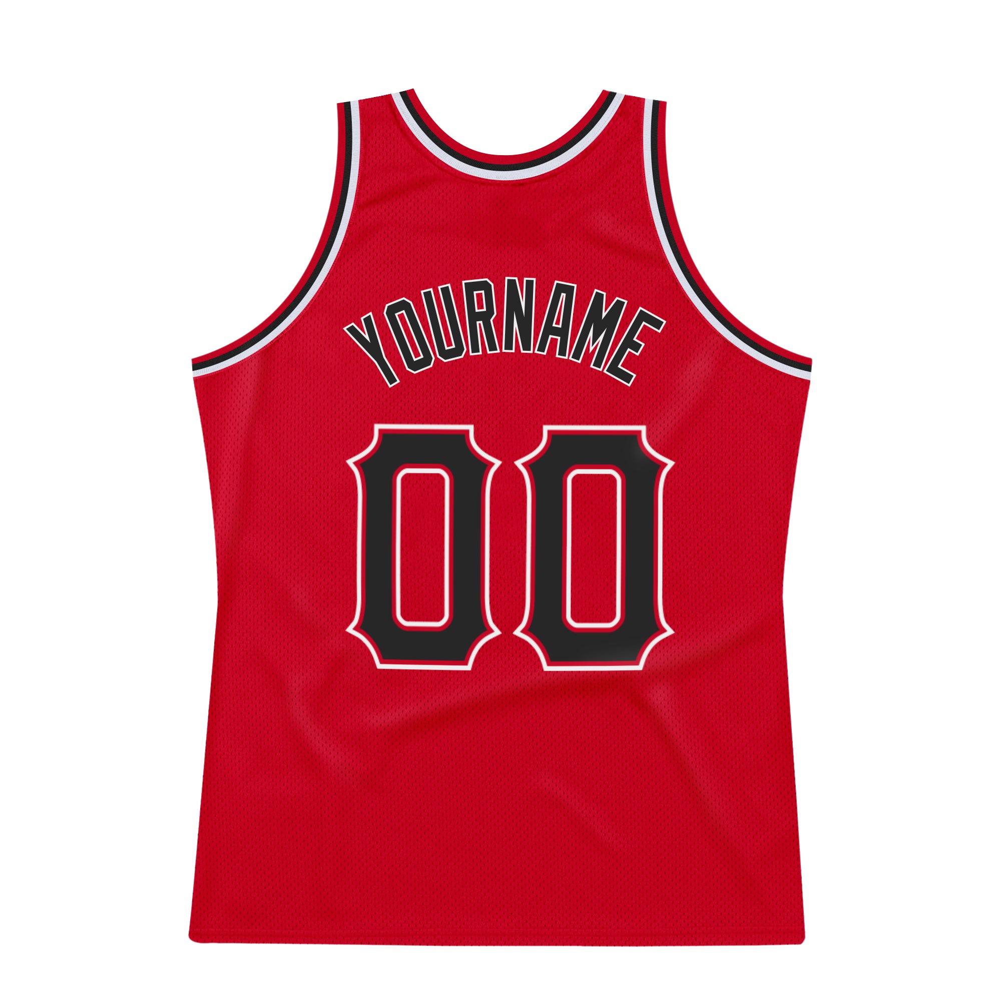 Custom Red Black-White Authentic Throwback Basketball Jersey