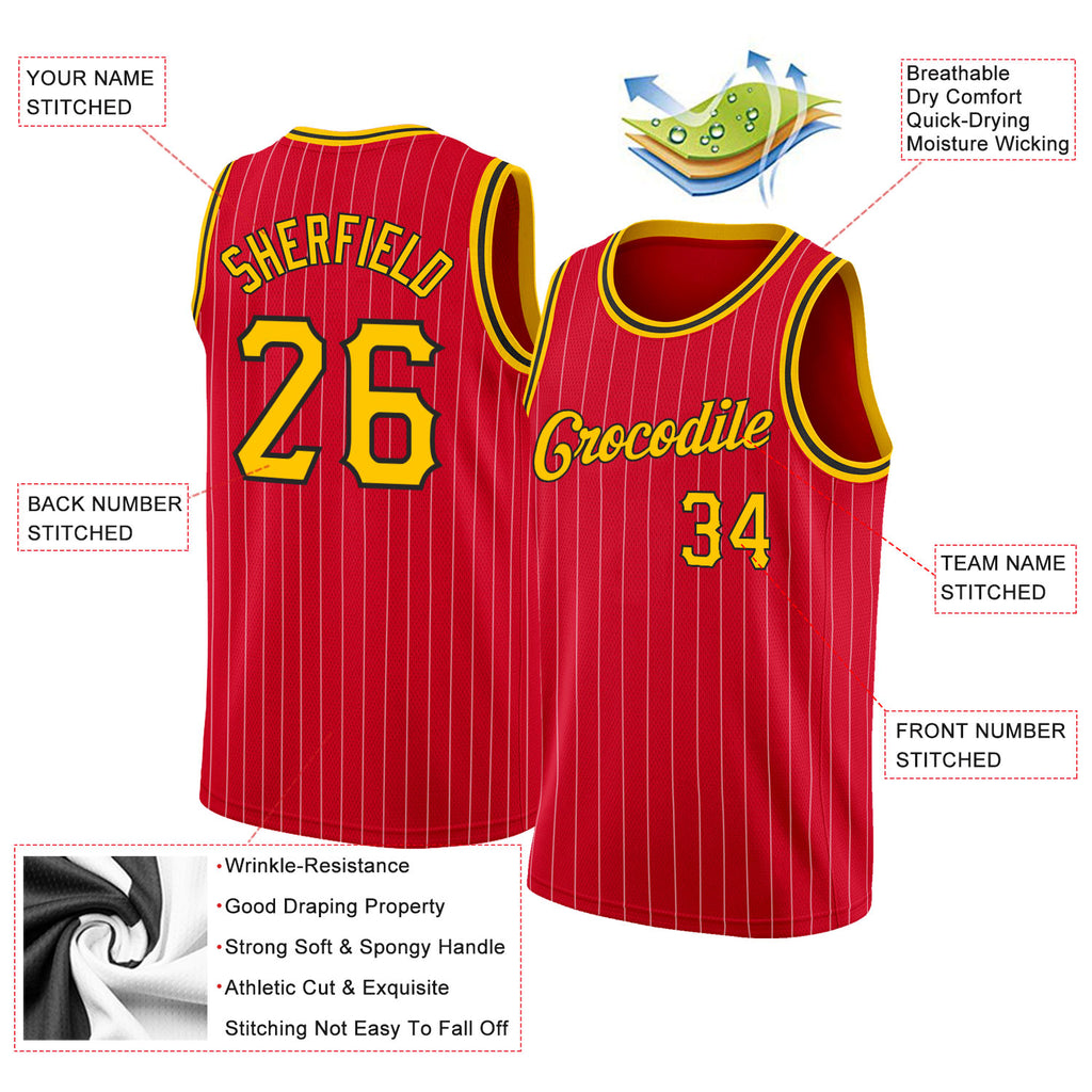 red and gold basketball jersey