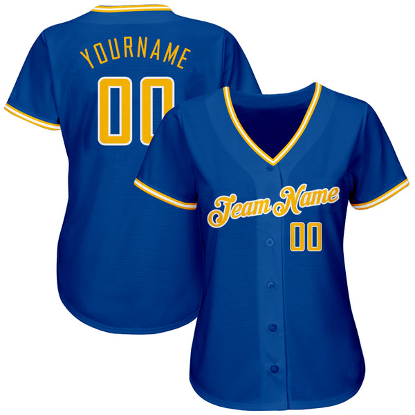 Custom Royal Gold-White Authentic Baseball Jersey