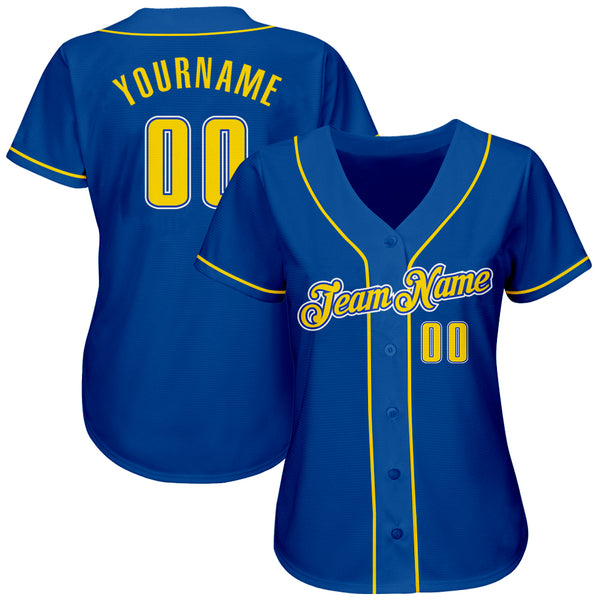 Custom Royal Gold-White Authentic Baseball Jersey