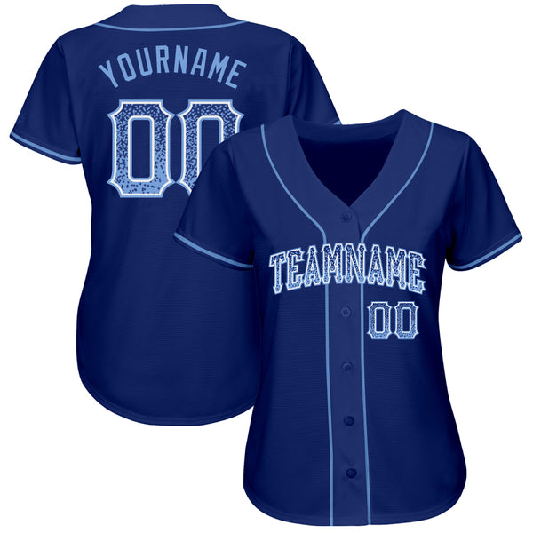 Custom Royal Light Blue-White Authentic Drift Fashion Baseball Jersey