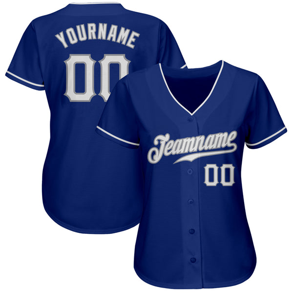 Custom Royal White-Gray Authentic Baseball Jersey