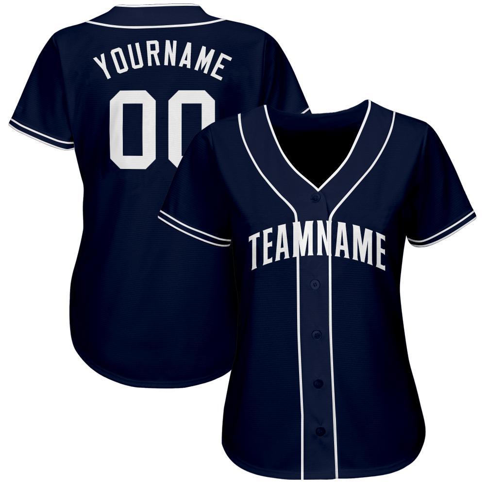 Custom Navy White Softball Jersey