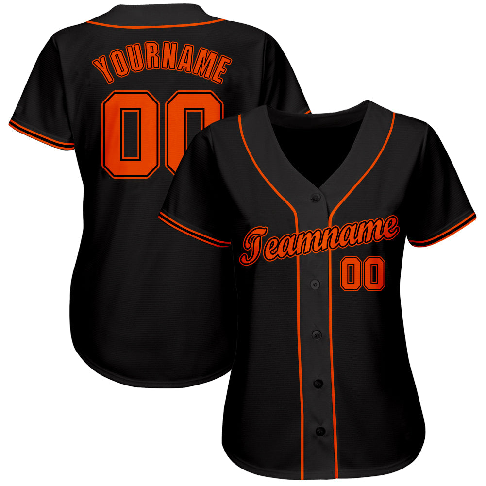 Custom Black Orange Softball Jersey