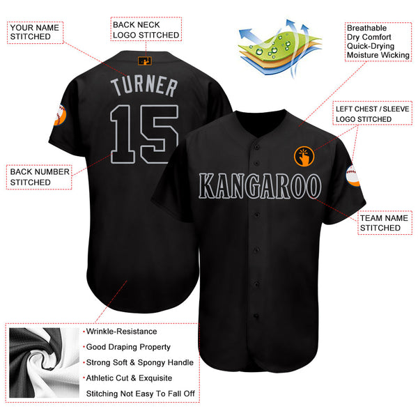 Custom Black Gray Softball Jersey