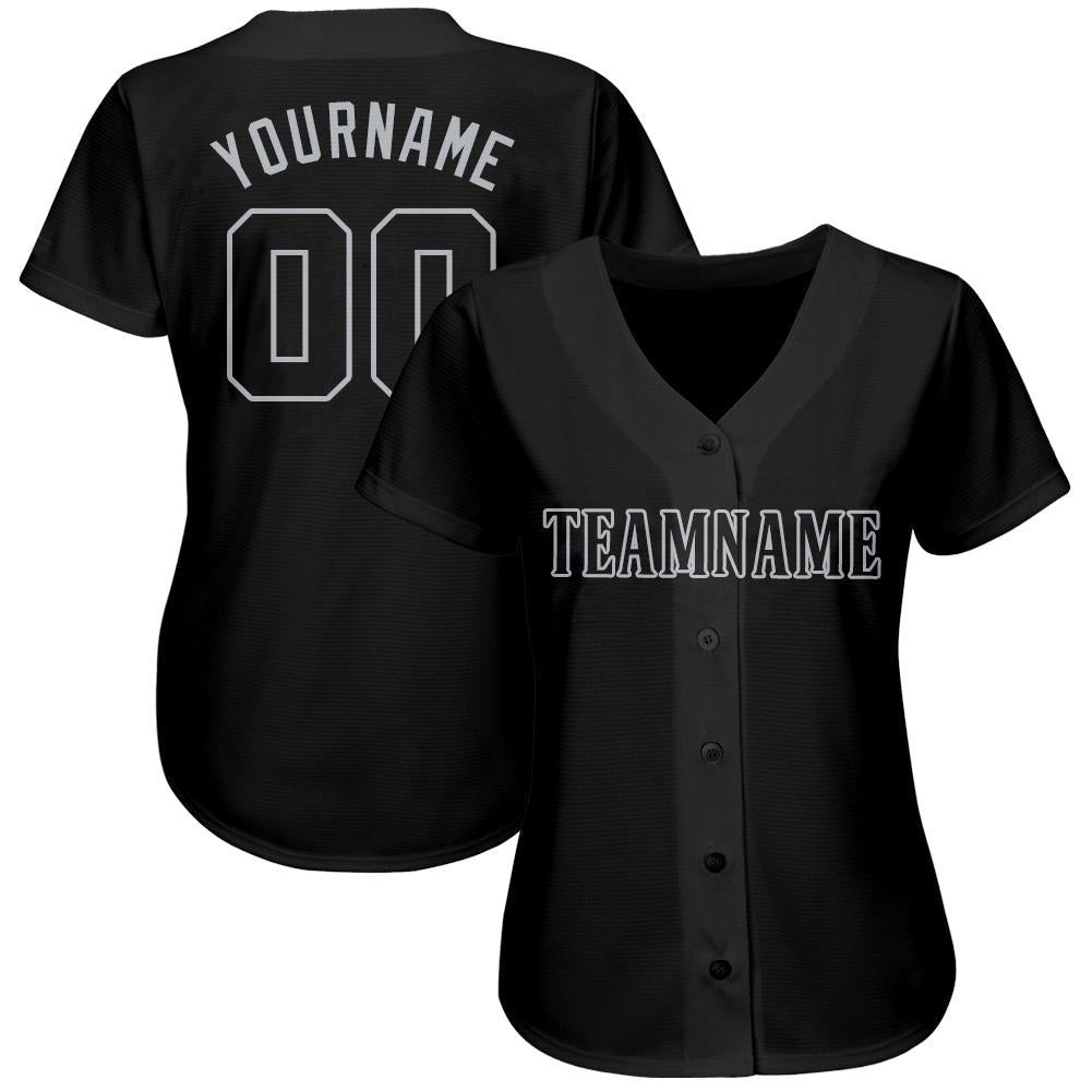 Custom Black Gray Softball Jersey