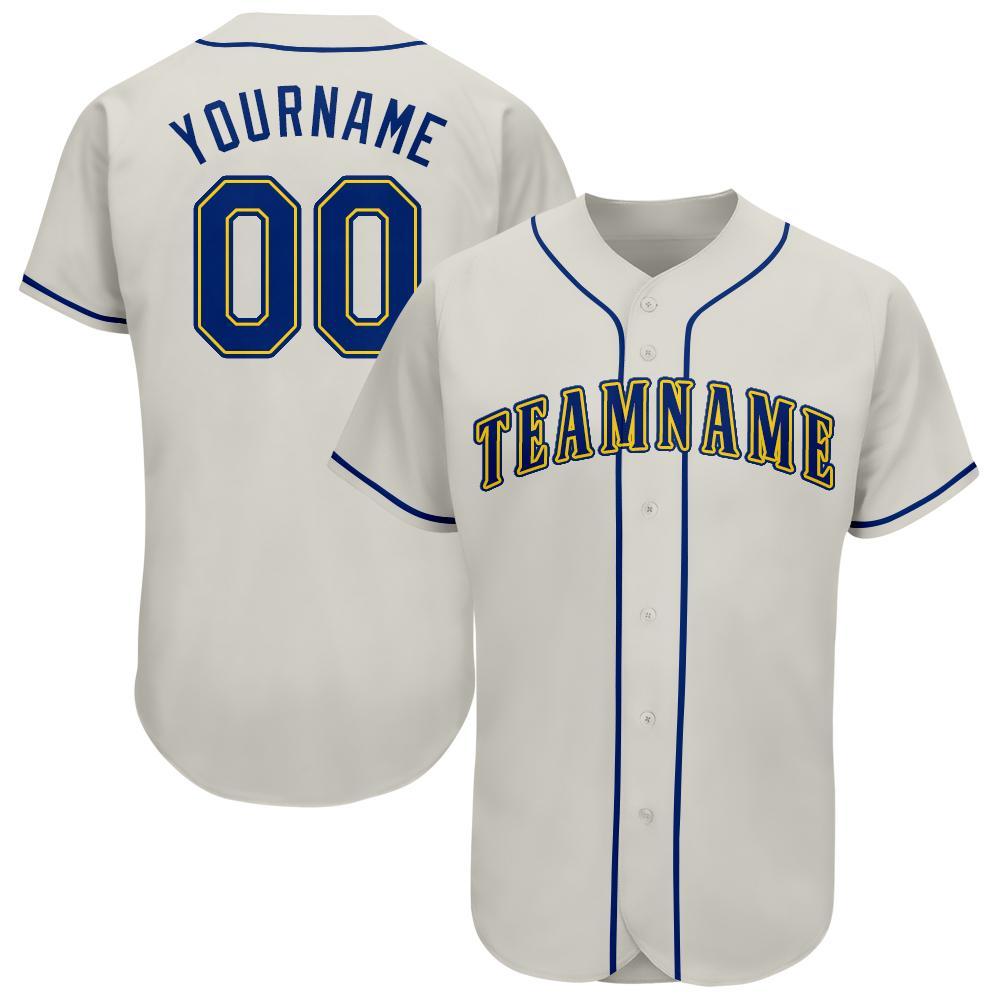 Custom Cream Royal-Gold Baseball Jersey – Fiitg