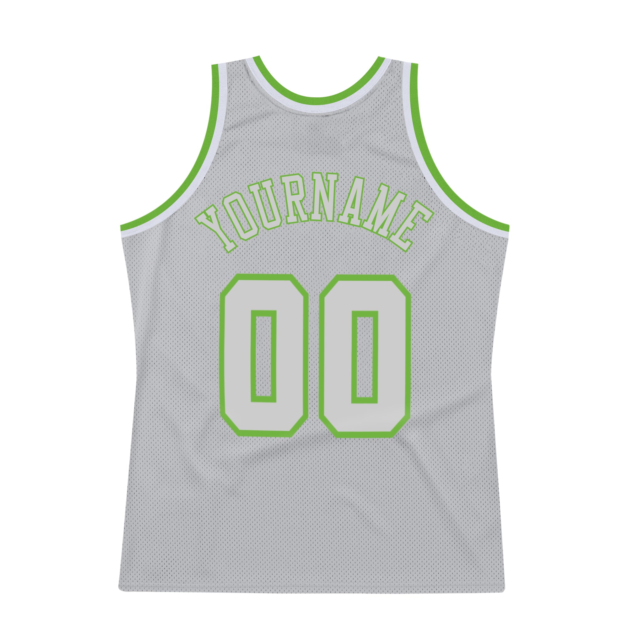 Custom Gray Gray-Neon green Authentic Throwback Basketball Jersey